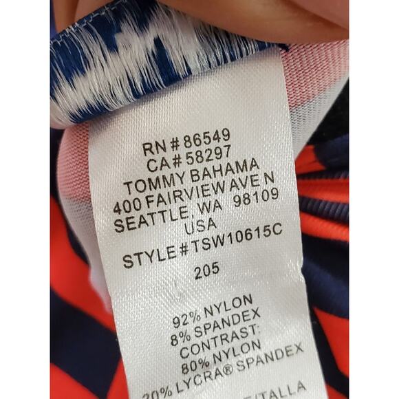Tommy Bahama Red Navy Blue Sea Swell Split Neck Spa Dress Tassel Ties Size Small - Picture 11 of 13